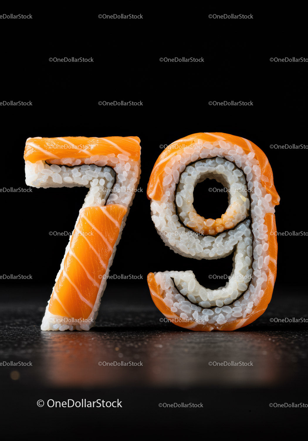 Number Seventy Nine Crafted From Fresh Salmon Sushi