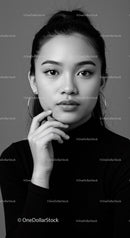 Beautiful Young Woman Portrait with Confident Expression