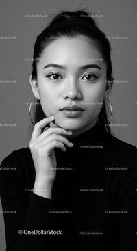Beautiful Young Woman Portrait with Confident Expression
