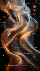Dynamic Abstract Gold and Silver Light Particles in Motion