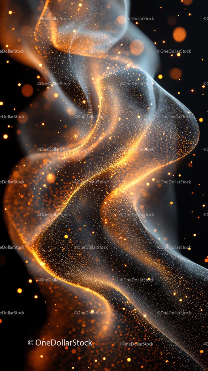 Dynamic Abstract Gold and Silver Light Particles in Motion