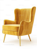 Elegant Yellow Armchair with Velvet Upholstery for Stylish Living Spaces