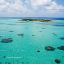 Tropical Island with Overwater Bungalows and Crystal Clear Lagoon