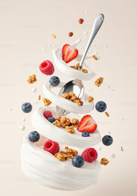 Swirling Yogurt with Fresh Berries and Granola