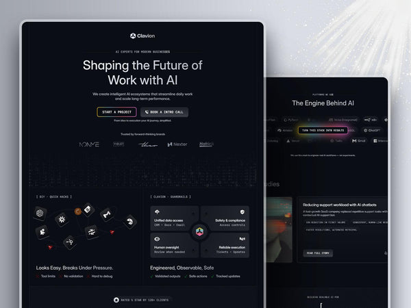 Clavion — B2B AI Consulting & Implementation Framer Template