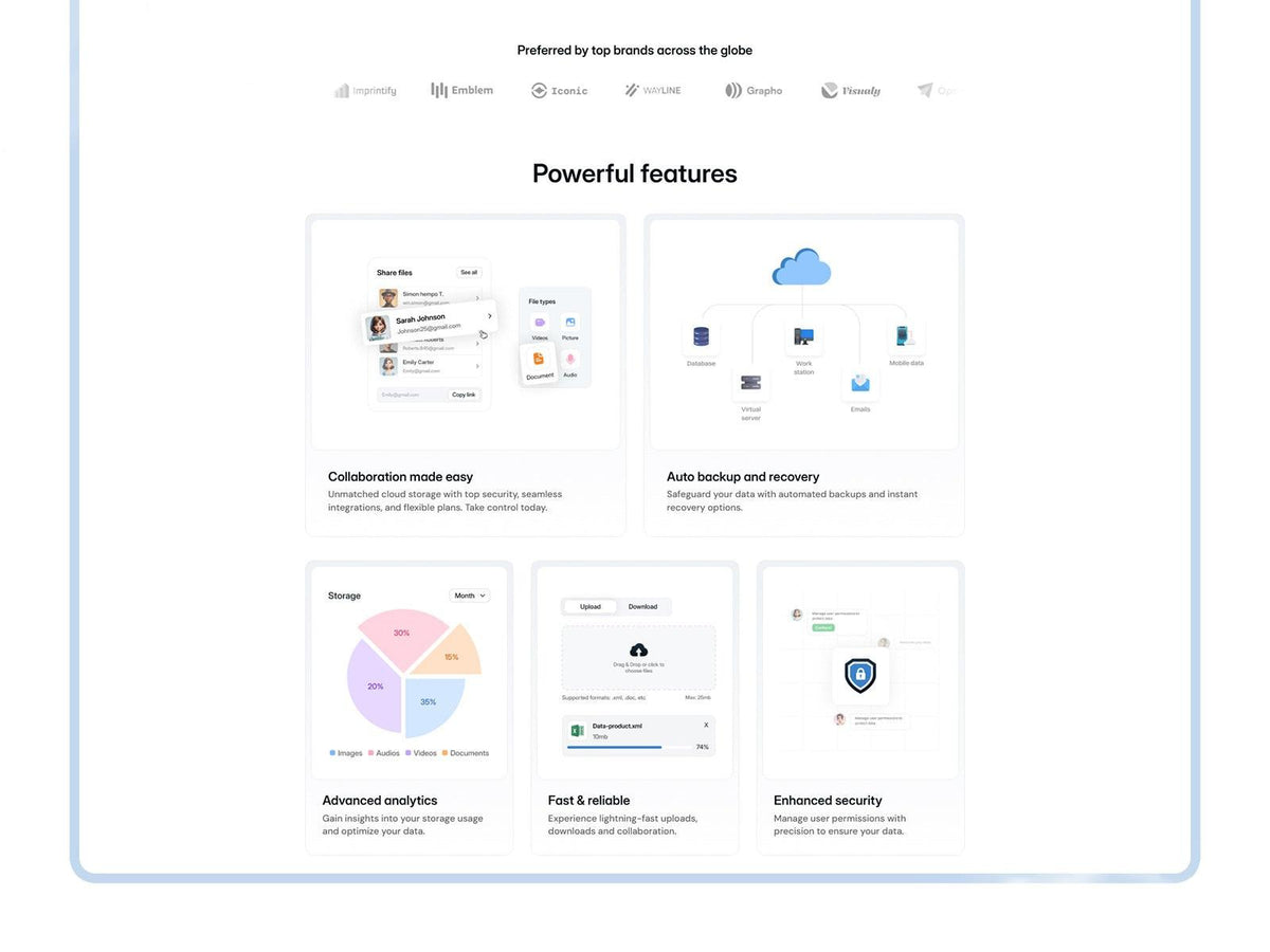 Cloudkit Framer template website sections preview