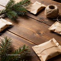 Rustic Gift Wrapping with Pine Branches and Twine