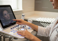 Healthcare Professional Using Ultrasound Device in Medical Examination