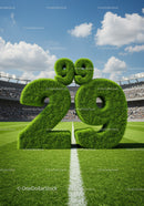 Green grass number twenty nine on soccer field