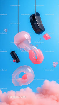 Modern Wireless Speaker and Silicone Toy in Vibrant Blue Setting