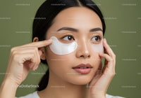 Young Woman Applying Under-Eye Patches for Skin Rejuvenation
