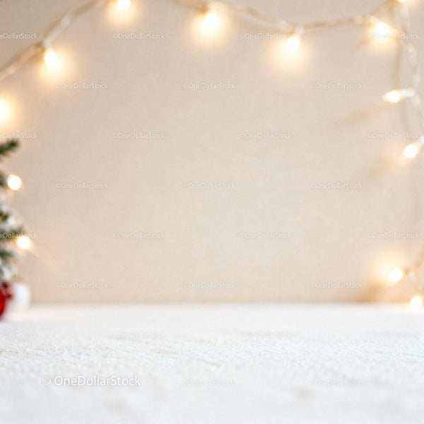 Cozy Christmas Background with Soft Fairy Lights