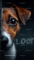 Close-up of a Brown and Black Dog's Eye with Furry Face