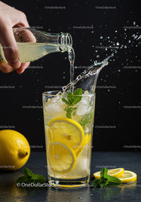 Refreshing Lemon Mint Soda Splash in Tall Glass