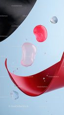 Abstract Liquid Bubbles and Ribbon in Modern Digital Art