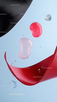 Abstract Liquid Bubbles and Ribbon in Modern Digital Art