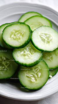 Fresh Cucumber Slices in a White Bowl for Healthy Eating and Refreshing Snacking