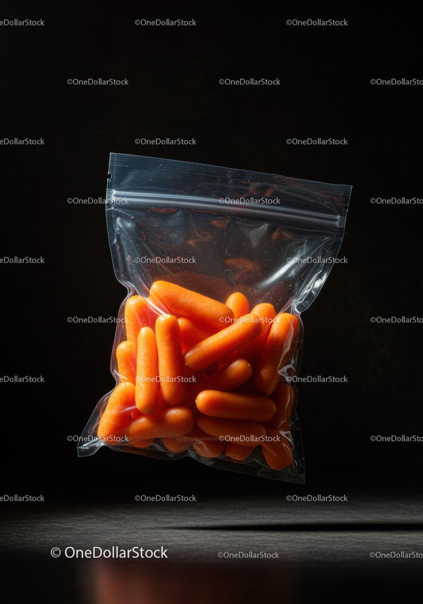 Fresh Baby Carrots Packed in Clear Resealable Bag