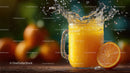 Refreshing Splash of Fresh Orange Juice in Glass Jar