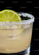 Refreshing Margarita Cocktail with Salt Rim and Lime Slice