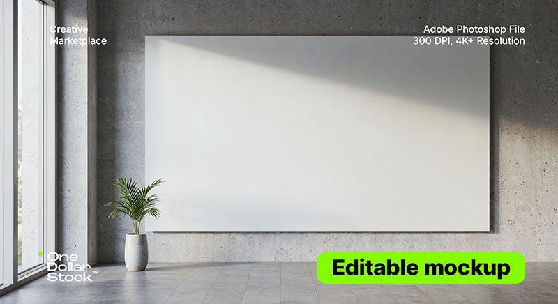 editable PSD mockup for Modern house painting