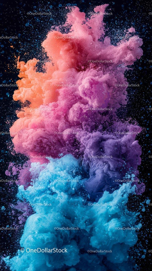 Vibrant Color Powder Explosion Creating Artistic Abstract Visual