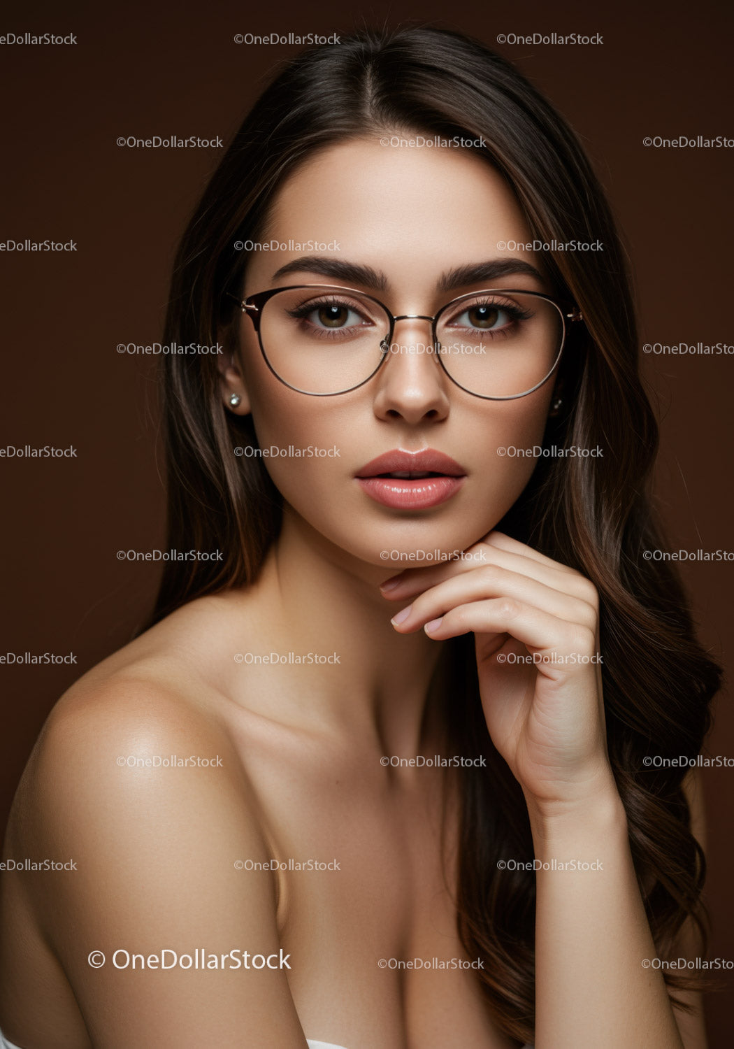 Elegant Young Woman Wearing Glasses for Fashion and Beauty
