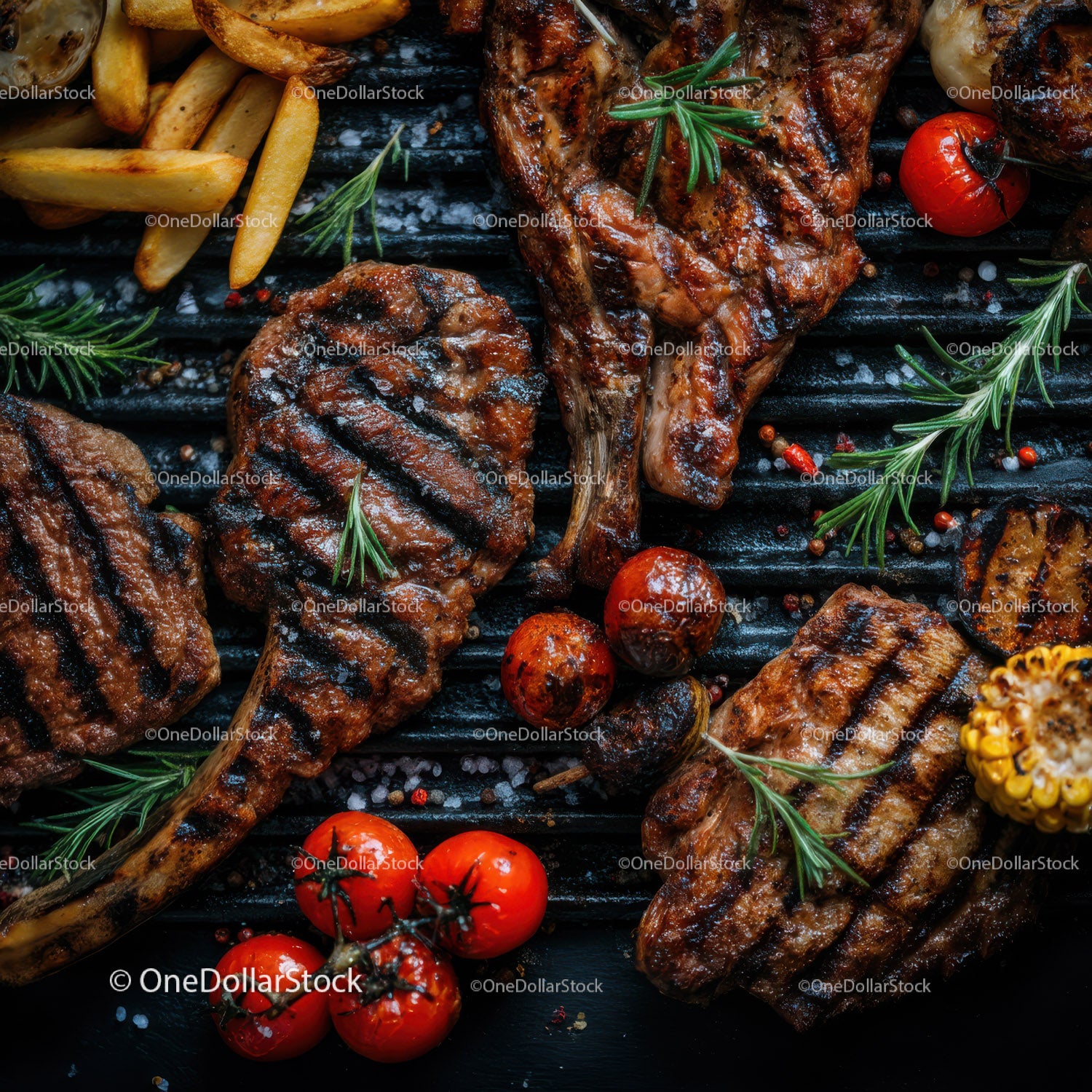 Grilled Lamb Chops with Cherry Tomatoes and Fresh Herbs