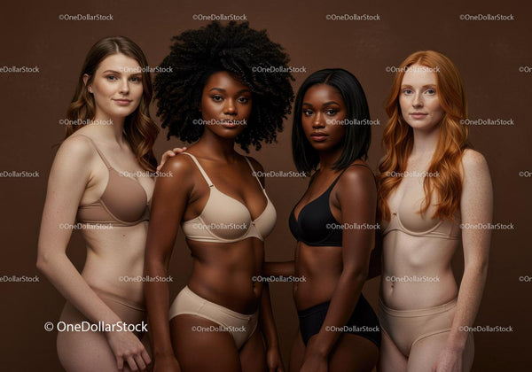 Diverse women embracing natural beauty in lingerie