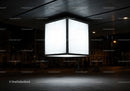 Glowing Cubic Light Installation Under Urban Canopy