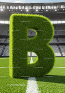 Green Grass Letter B Standing on Sports Field
