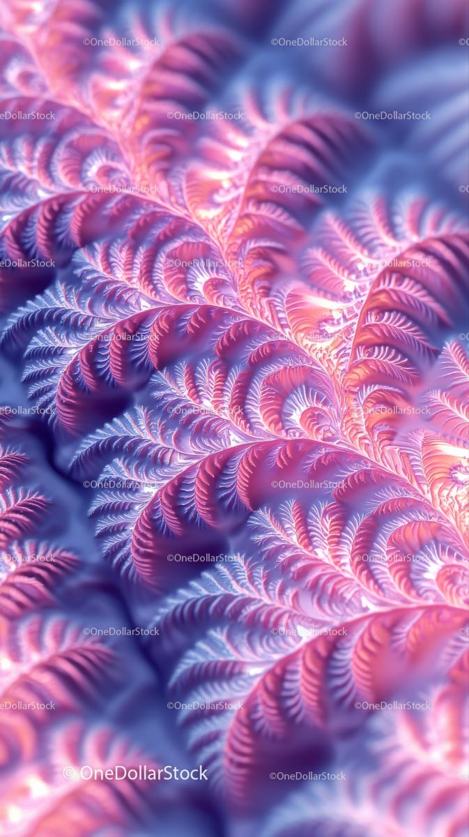 Vivid Pink and Purple Fern Macro with Intricate Details