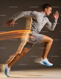 Athlete in Motion Sprinting with Dynamic Speed Effect