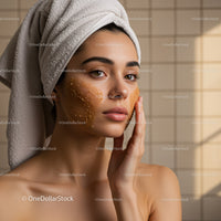 Young Woman with Facial Peel in Spa Setting for Skin Rejuvenation