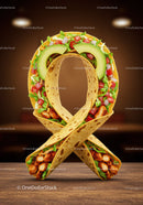 Creative Chicken Wrap Shaped as Awareness Ribbon