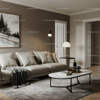 Modern Living Room with Beige Cushions and Elegant Decor