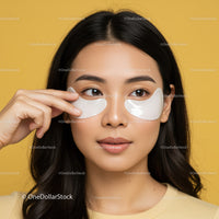 Young Woman Applying Under-Eye Patches for Skin Rejuvenation