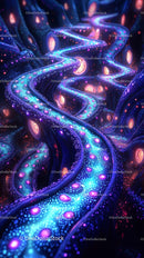 Colorful Bioluminescent Coral Reef with Neon Sea Creatures