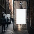 Blank Urban Billboard on Aged Wall in Narrow Alley