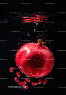Fresh pomegranate with seeds submerged in water