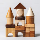 Stacking Wooden Blocks in Natural Colors for Creative Play