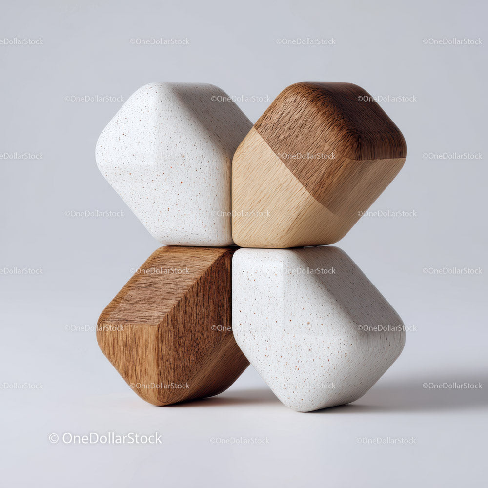 Stylish Geometric Wooden Blocks for Modern Minimal Home Decor