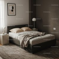 Modern Bedroom with Neutral Decor and Cozy Bedding
