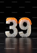Creative sushi numbers 39 with salmon topping