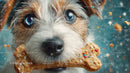Adorable Puppy with Bone Swimming Underwater in Joy