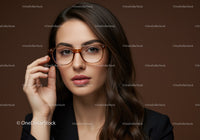 Elegant Woman with Glasses in Professional Portrait