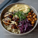 Colorful Plant-Based Bowl with Chickpeas Quinoa and Veggies