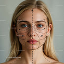 Woman with Facial Mapping and Skincare Treatment for Beauty and Relaxation