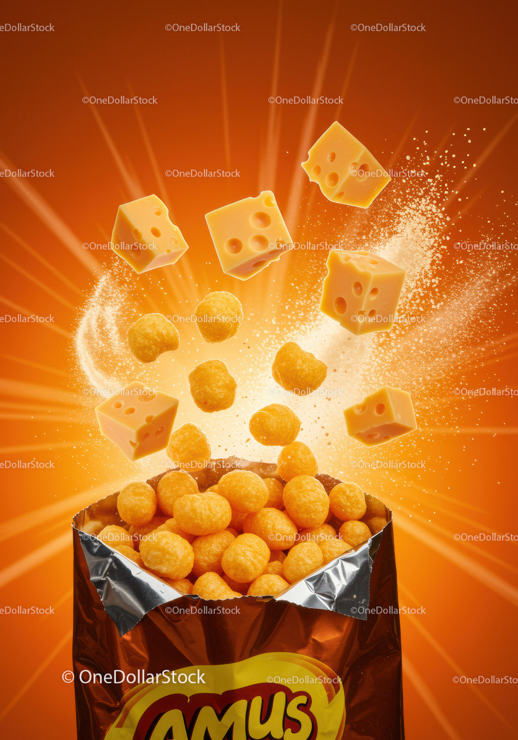 Cheese Puffs Exploding with Delicious Cheese Cubes