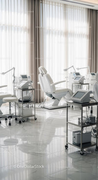 Modern Dental Clinic with Dental Chairs and Medical Equipment